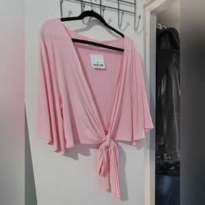 Brand New with tags pink plus size wrap top in 2X